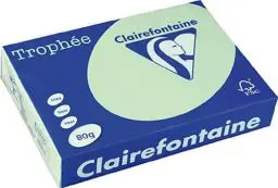 Produktbild: Clairefontaine 1777C - Ries Druckerpapier / Kopierpapier Trophee, intensive Farben, DIN A4, 80g, 500 Blatt, Golf Grün, 1 Ries