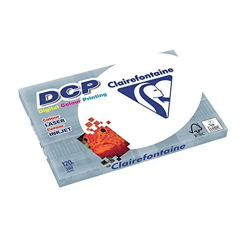 Produktbild: Clairefontaine 1845C Druckerpapier DCP Premium Kopierpapier für farbintensiven Bilderdruck, DIN A3, 29,7 x 42cm, 120g, 1 Ries mit 250 Blatt, Weiß