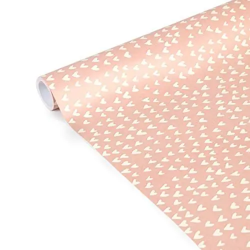 Produktbild: Clairefontaine 223862C - Rolle Geschenkpapier Excellia Tiny Rolls, 5m x 35 cm, 80g, 1 Rolle, Herzen