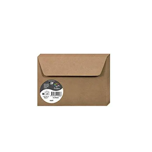 Produktbild: Clairefontaine 29006C - Packung mit 20 Umschläge Pollen, selbstklebend 11,4x16,2 cm 120g, Kraftbraun