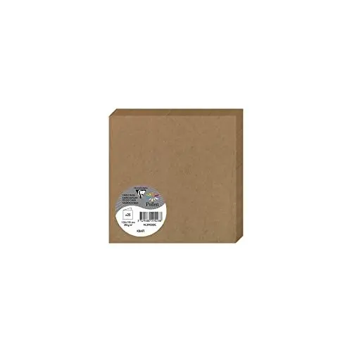 Produktbild: Clairefontaine 29028C - Eine Packung mit 25 Pollen-Faltkarten 13,5 x 13,5 cm 200 g, braunes Kraftpapier