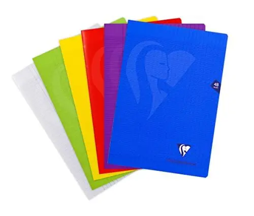 Produktbild: Clairefontaine 303101C - Packung mit 10 Heften Mimesys DIN A4 21x29,7 cm 24 Blatt, französische Lineatur, PP Einband, farbig sortiert, 1 Pack