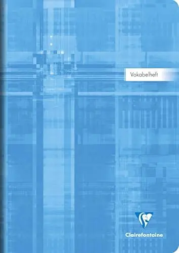 Produktbild: Clairefontaine 31279C Vokabelheft (DIN A4, 21 x 29,7 cm, liniert, Mittelstrich, 90 g, 40 Blatt, ideal für die Schule) 1 Stück farbig sortiert