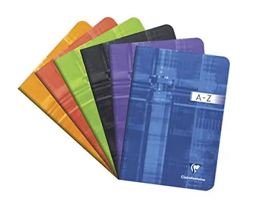 Produktbild: Clairefontaine 3549C Vokabel Registerbuch A5 liniert, 1 Mittelstrich, 48 Blatt, farbig sortiert