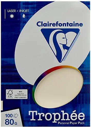 Produktbild: Clairefontaine 4104C - Ries Druckerpapier / Kopierpapier Clairalfa PPP, DIN A4, 80g, 100 Blatt, Sand, 1 Ries