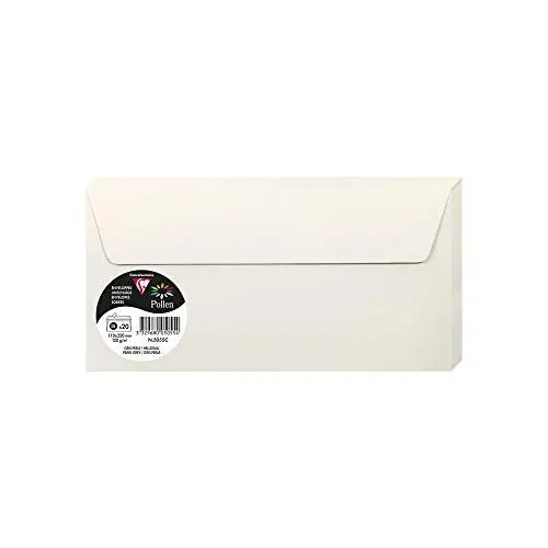 Produktbild: Clairefontaine 5055C - Packung mit 20 Umschläge Pollen, Format DL, 110 x 220 mm, 120g, ideal für Ihre Einladungen und Korrespondenz, Hellgrau, 1 Pack