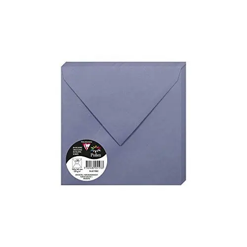 Produktbild: Clairefontaine 5193C - Packung mit 20 Umschlägen Pollen 16,5x16,5 cm, 120g, gefüttert, ideal für Einladungen und Korrespondenz, Premium glattes Papier, Vergissmeinichtblau, 1 Pack
