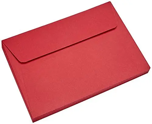 Produktbild: Clairefontaine 5586C - Packung mit 20 Umschläge Pollen, Format C6, 114 x 162mm, 120g, ideal für Korrespondenz und Einladungen, Kirschrot, 1 Pack