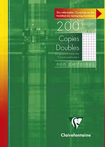 Produktbild: Clairefontaine 5722C Packung (mit 100 Kanzleibögen DIN A4, 21 x 29,7 cm, kariert, nicht perforiert, ideal für die Schule) weiß