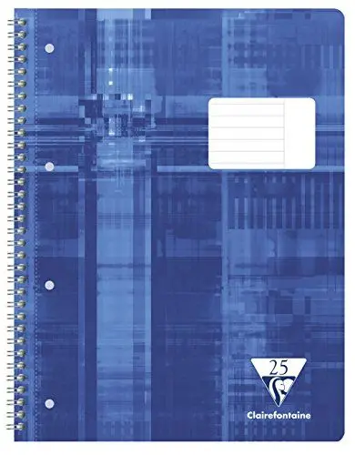 Produktbild: Clairefontaine 68225C - Notizbuch mit Spiralen STUDIUM A4 Innenraum gestreiften Horizontaler Rand 160 Seiten, Farbe blau