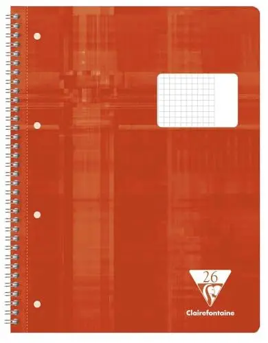 Produktbild: Clairefontaine 68226C Collegeblock (Kariert mit Rand Lineatur 26, DIN A4, 21 x 29,7 cm, 80 Blatt) 1 Stück zufällige farbe