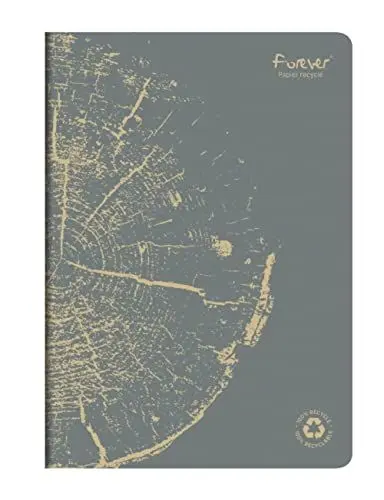 Produktbild: Clairefontaine 684664C - FOREVER Premium Heft DIN A4, 21x29,7cm, 90g Recycling Papier, 48 Blatt, liniert, Dunkelgrau, 1 Stück
