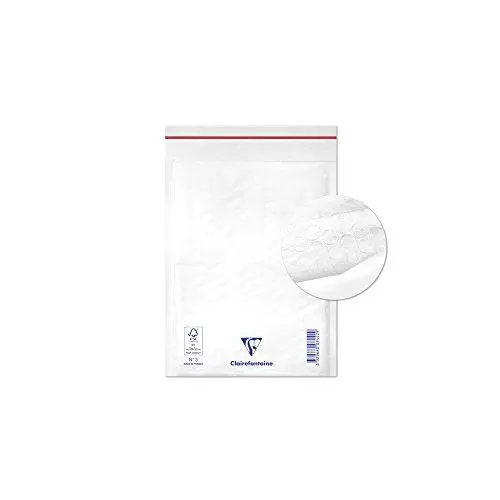 Produktbild: Clairefontaine 7342C - Packung mit 10erhobene Luftpolster-Versandtaschen weiß 150x210 mm, 90g, 1 Pack