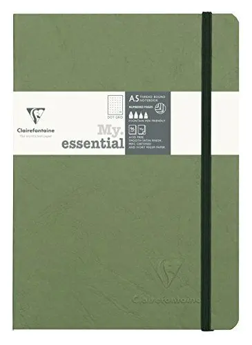 Produktbild: Clairefontaine 793433C Notizbuch AgeBag My Essentials, DIN A5, 14,8 x 21 cm, 96 Blatt, dot, nummeriert, 90g, 1 Stück, grün