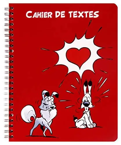 Produktbild: Clairefontaine 812971C - Hausaufgabenheft mit Spiralbindung ''Asterix - Idefix'' 82 Blatt 17x22 cm französische Lineatur, 90g, 12 Seiten Comics inkl., Hardcover, ''Love''