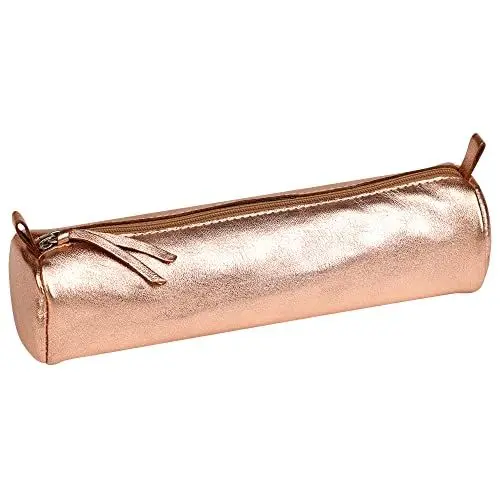 Produktbild: Clairefontaine 8687C Schlampermäppchen (mit Perlmutt-Effekt rund, 5,5 x 22cm, praktisch und robust, aus Leder) 1 Stück kupfer