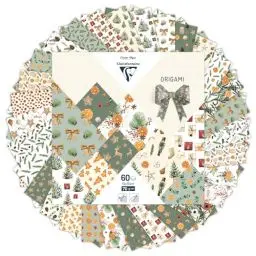 Produktbild: Clairefontaine 95383C - Packung mit 60 Bogen Origami Papier, 15x15 cm, 70g, ideal als Bastelaktivität mit Kindern, Vitaminreiche Weihnachten