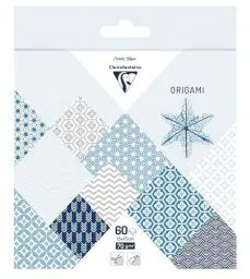 Produktbild: Clairefontaine 95637C - Packung mit 16 Bogen Origamipapier 70g/m2, 15x15cm, Winter, 1 Pack
