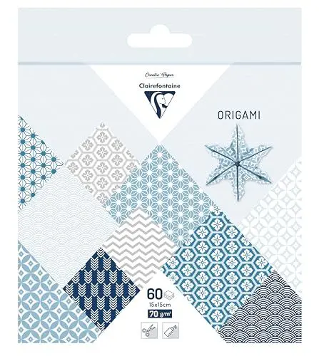 Produktbild: Clairefontaine 95637C - Packung mit 16 Bogen Origamipapier 70g/m2, 15x15cm, Winter, 1 Pack