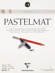 Produktbild: Clairefontaine 96001C Zeichenblock Pastelmat (kopfseitig geleimt, 12 Blatt, 18 x 24 cm, 360 g, mit 4 transparenten Trennblättern, Spezielkarton ideal fur Pastell und Kreide) weiß
