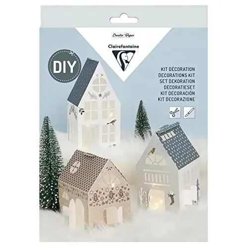 Produktbild: Clairefontaine 97711C - Kreativset Dekoration Häuser und Lichtketten, 20,5x2,5x30 cm, 1 Set