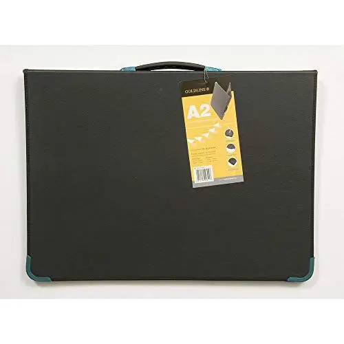 Produktbild: Clairefontaine BPCJ1A2BKZ Goldline Präsentationsmappe (Reißverschluß, 6 Ringen, Griff, robust, Metallecken, für 20 Hüllen, DIN A2, 42 x 59,4 cm) schwarz
