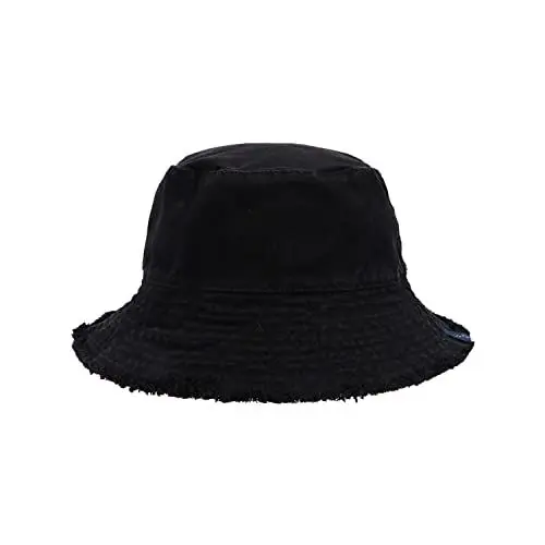 Produktbild: CLAPE Reversibel Fischerhut Unisex UV-Schutz Sonnenhut Washed Cotton Bucket Hat Faltbar Anglerhut Distressed Fischerhüte Sommer Outdoor Sun Hat Black HJY1