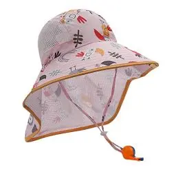 Produktbild: CLAPE Sonnenhut Kinder Sonnenschutz Fischerhut Faltbar Eimer-Hut Mesh Baby Hut mit Nackenschutz Wide Brim Bucket Sun Hat für 3-10 Jahren Mädchen Junge
