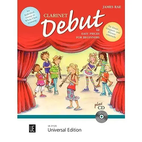 Produktbild: Clarinet Debut: Zwölf leichte Stücke für den Anfang im Einzel-, Gruppen- und Klassenunterricht. für 1-2 Klarinetten mit CD oder Klavierbegleitung.