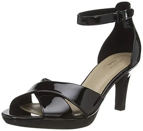 Produktbild: Clarks Damen Adriel Cove RiemchenPumps Knöchelriemchen, Schwarz (Black Pat Black Pat), 40 EU
