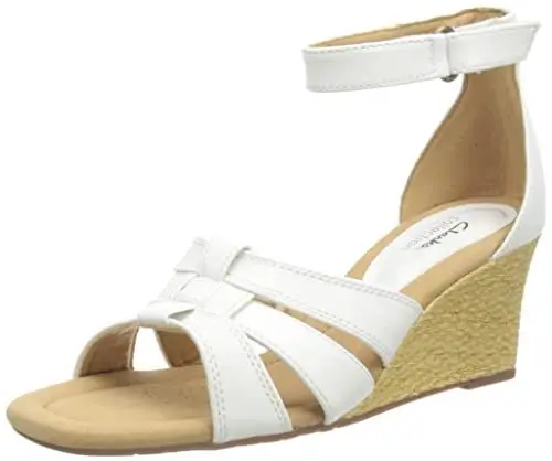 Produktbild: Clarks Damen Kyarra Joy Keilsandale, White Leather, 41.5 EU