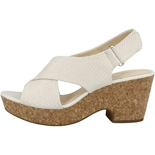 Produktbild: Clarks Damen Maritsa Lara Slingback Sandalen, Weiß (White Snake White Snake), 41 EU