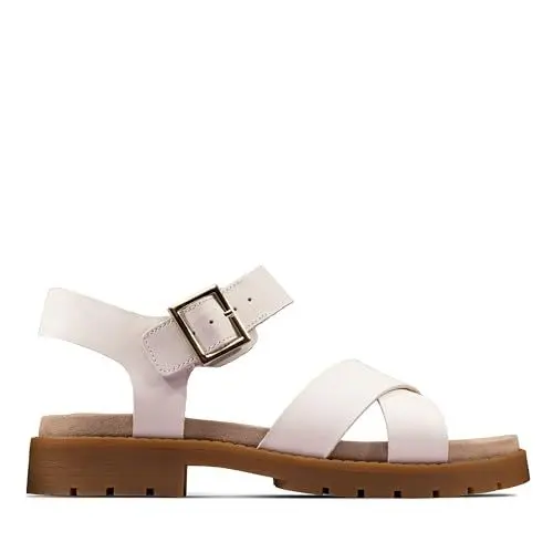 Produktbild: Clarks Damen Orinoco Strap Slingback Sandalen, Weißes Leder, 39 EU