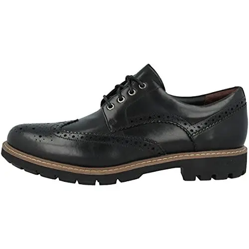 Produktbild: Clarks Herren Batcombe Wing Derbys, Black Leather, 41 EU