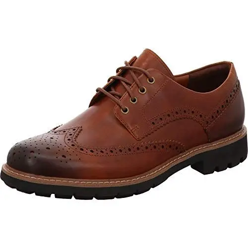 Produktbild: Clarks Herren Batcombe Wing Derbys, Dark Tan Lea, 44 EU