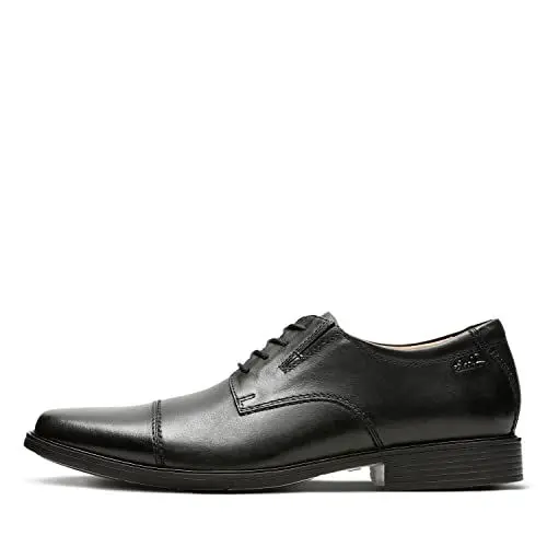 Produktbild: Clarks Herren Tilden Cap Oxford, Black Leather, 42 EU