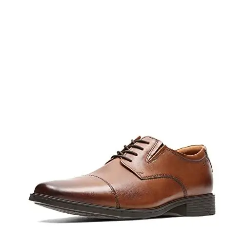 Produktbild: Clarks Herren Tilden Cap Oxford, Dunkelbraunes Leder, 44 EU
