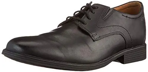 Produktbild: Clarks Herren Whiddon Plain Oxford-Schuh, Black Leather, 42.5 EU