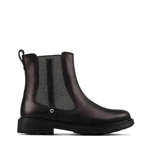 Produktbild: Clarks Mädchen Astrol Orin K Chelsea-Stiefel, Schwarz Black Leather, 38 EU
