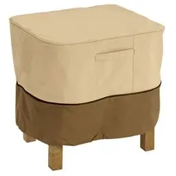 Produktbild: Classic Accessories Veranda Wasserfeste quadratische Abdeckung für Gartenhocker und Beistelltisch, Kiesel/Rinde/Erde (66 cm, groß)