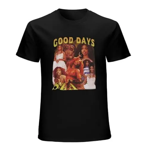 Produktbild: Classic Promotion Art Sza Good Days Graphic Print Streetwear Men Fashion Casual Hip Hop Oversized Short Sleeve T-Shirt Black XXL
