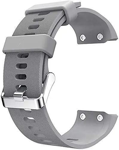 Produktbild: Classicase Unisex Silikon Uhrenarmbänder kompatibel mit Garmin Forerunner 35 / Approach S10, Gebürstete Edelstahl Schwarz Schnalle (Pattern 5)