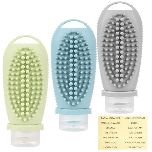 Produktbild: Classycoo Silikon Reiseflaschen - Travel Bottles für Shampoo, Lotion, Spülung, Duschgel - 3 x 100 ml Auslaufsicher Nachfüllbare Leer Reiseset (3)