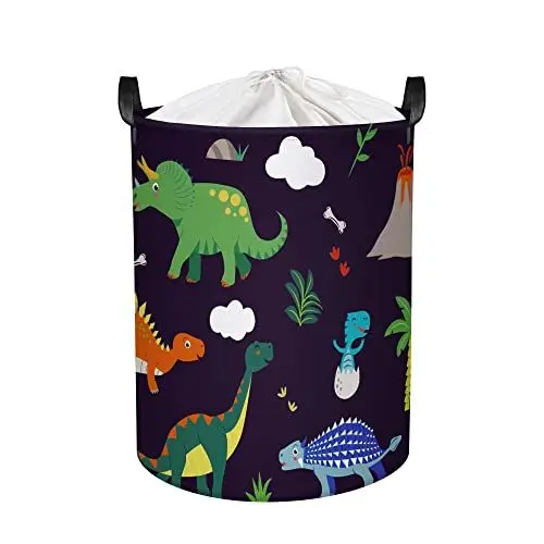 Produktbild: Clastyle 45L Dino Wäschekorb Kinderzimmer Aufbewahrungskorb Kinder Spielzeug Korb Kleidung Wäschesammler, 36x45 cm