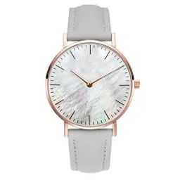 Produktbild: Clastyle Damen Uhr Minimalistisch Ultradünne Armbanduhr für Damen Grau Mode mit Lederarmband Uhr Geschenk