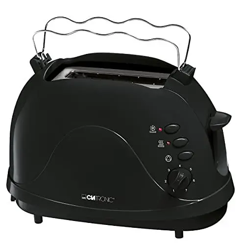 Produktbild: Clatronic TA 3565 2-Scheiben-Toaster, Cool-Touch Gehäuse, Brötchenaufsatz (integriert), Aufwärmfunktion, Auftaufunktion, Schnellstoppfunktion, schwarz
