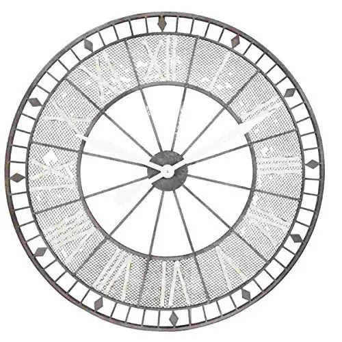 Produktbild: Clayre & Eef 5KL0067 Uhr Gross Landhausstil Küche/Wohnzimmer Ø 85 * 5 cm / 1xAA Wanduhr