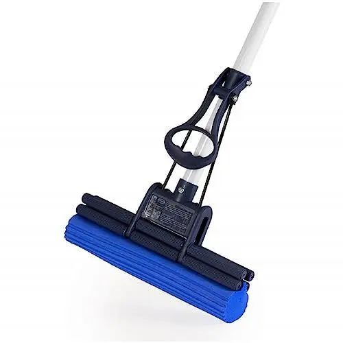 Produktbild: CleanAid OneTouch Easy Wischmopp, Bodenwischer, Wischer - besonders saugstark - PVA Schwamm und Teleskopstiel - Wischmopp mit Auswringfunktion, Tierhaarentferner, Schwamm, Bodenreinigung