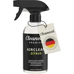 Produktbild: Cleaneed Airclean Zitrus – Made in Germany – Rauchgeruch Entferner, Neuwagenduft - Neutralisiert unangenehme Düfte, angenehmer Zitrusduft, lange Haltbarkeit