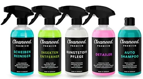 Produktbild: Cleaneed PREMIUM Starterset – Ideales Einsteiger Autopflege Set – Alles für die Reinigung und Pflege deines Autos - Auto Waschset, Auto Putz Set, Autoreinigung